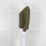 Iris Khaki Cotton Cable Knit Sweater