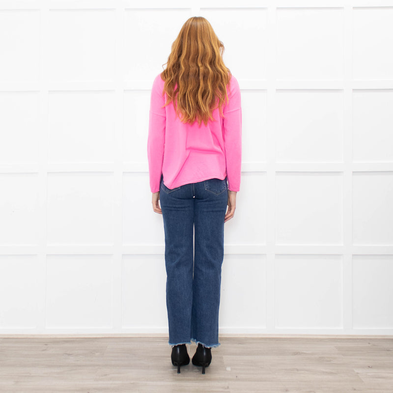 Cocoa Cashmere Pink Cashmere Jumper With Sparkle Stripe
