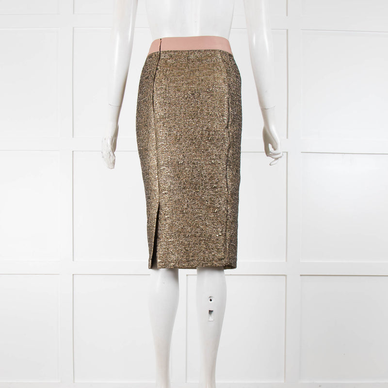 Malene Birger Gold Shimmer Pencil Skirt