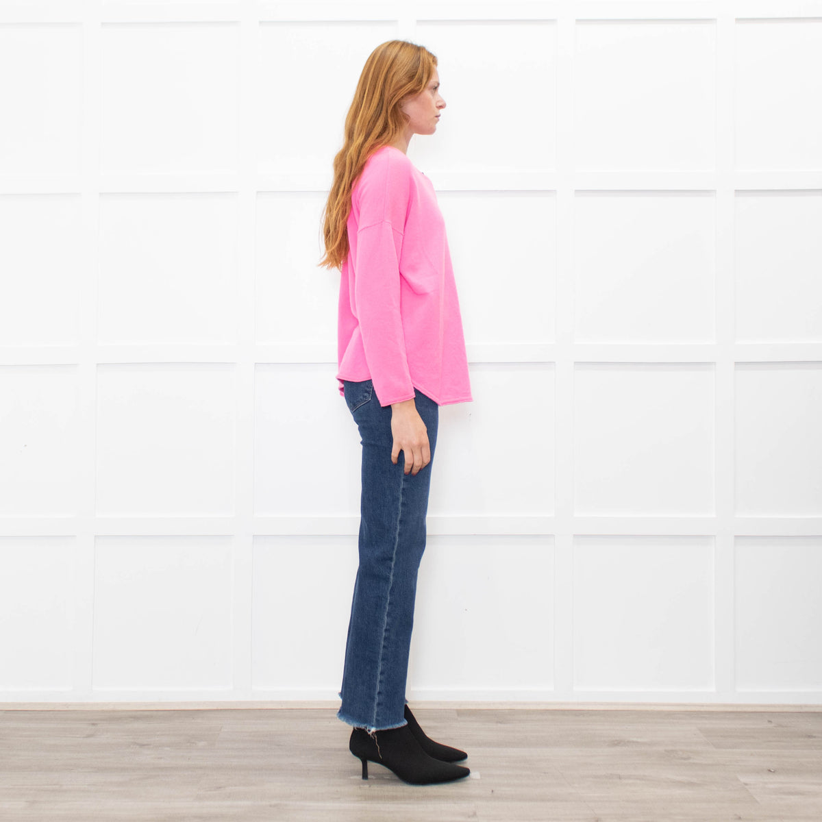 Cocoa Cashmere Pink Cashmere Jumper With Sparkle Stripe