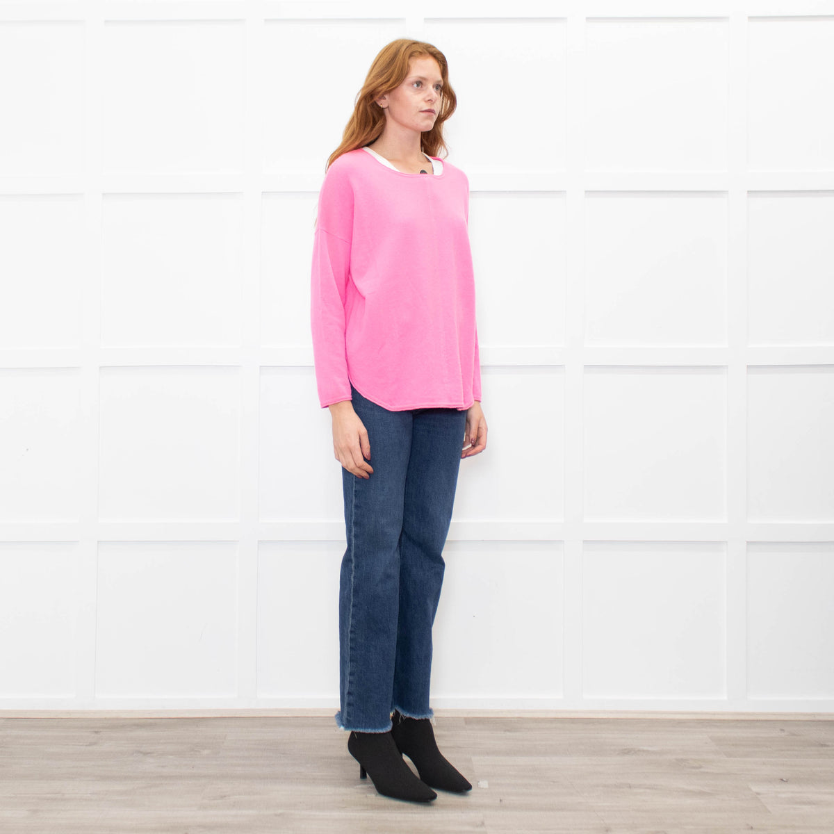 Cocoa Cashmere Pink Cashmere Jumper With Sparkle Stripe