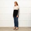 Vince Cream Grey Black Cashmere Blend Sweater