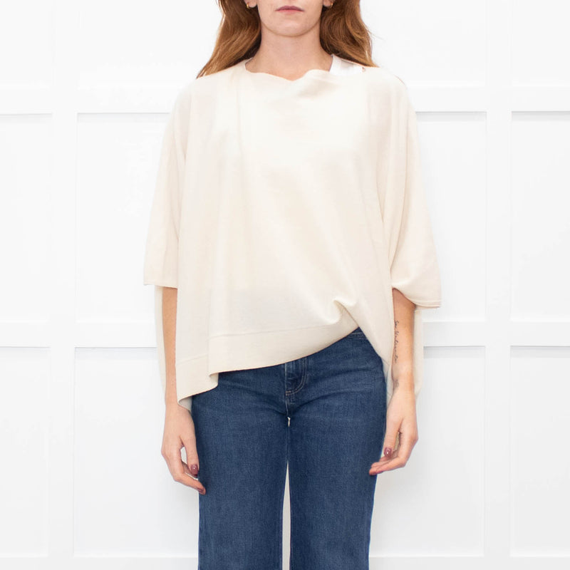 Hotel Particulier Cream Cashmere Poncho Style Jumper