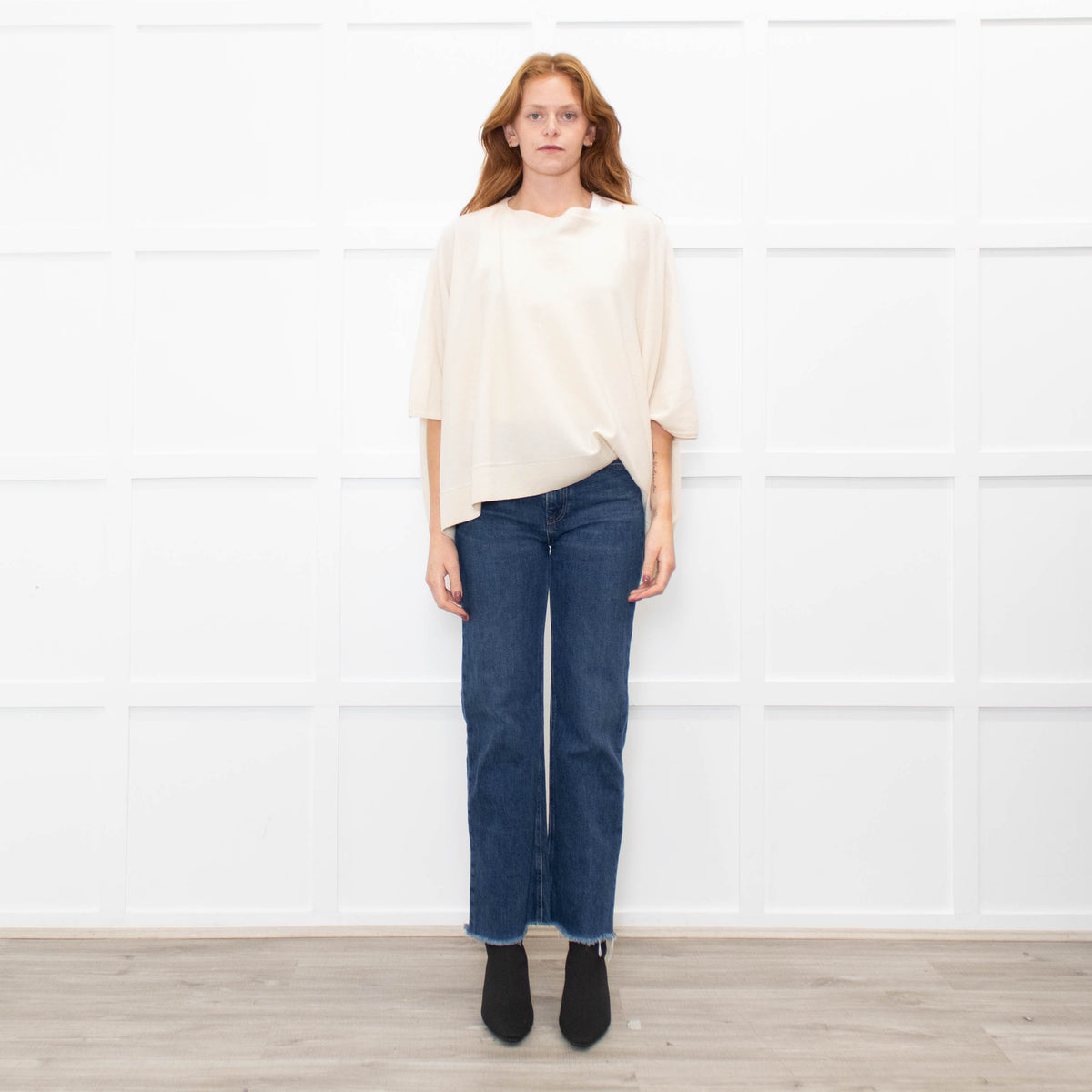 Hotel Particulier Cream Cashmere Poncho Style Jumper
