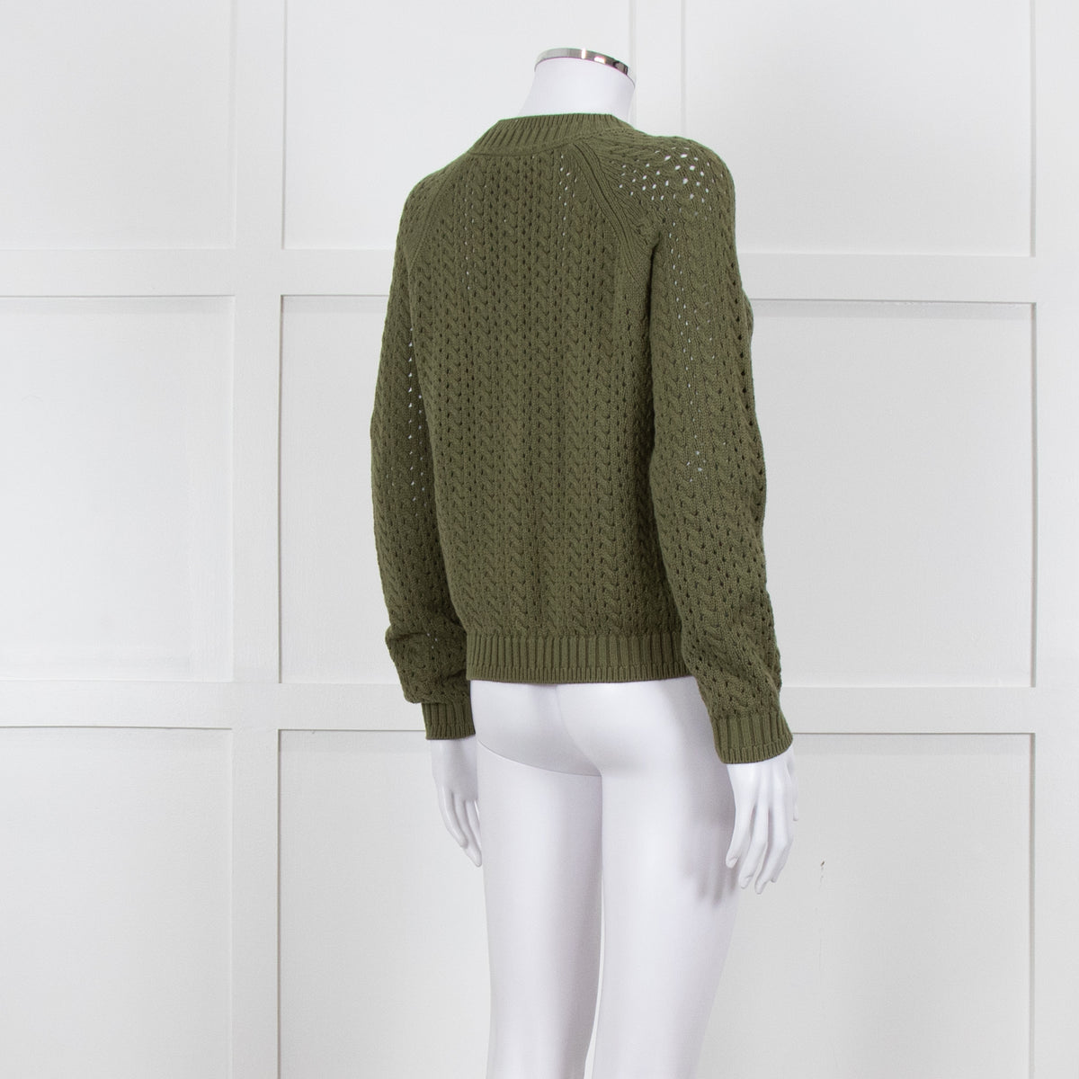 Iris Khaki Cotton Cable Knit Sweater