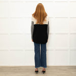 Vince Cream Grey Black Cashmere Blend Sweater