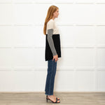 Vince Cream Grey Black Cashmere Blend Sweater