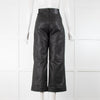 Proenza Schouler White Label Black Leather Wide Leg Trousers