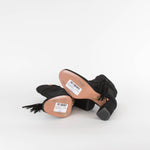 Aquazzura Black Suede Tassel Detail Ankle Boots