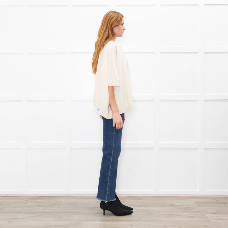 Hotel Particulier Cream Cashmere Poncho Style Jumper