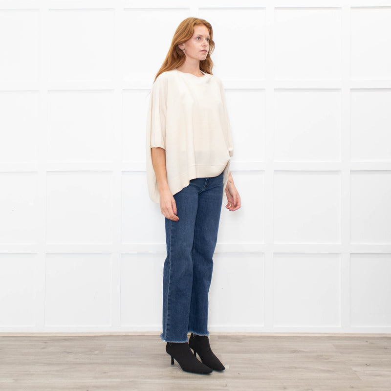 Hotel Particulier Cream Cashmere Poncho Style Jumper