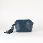 Anya Hindmarch Blue Leather Smiley Face Crossbody Bag