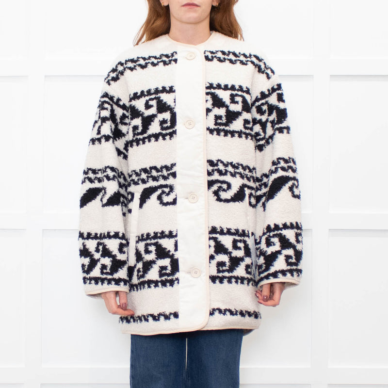 Isabel Marant Black And Cream Reversible Himemma Oversized Jacket