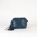 Anya Hindmarch Blue Leather Smiley Face Crossbody Bag