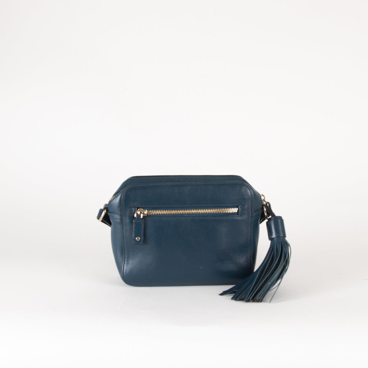 Anya Hindmarch Blue Leather Smiley Face Crossbody Bag