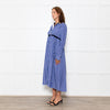 Sacai Blue White Stripes Button Up Shirt Cotton Dress