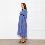 Sacai Blue White Stripes Button Up Shirt Cotton Dress