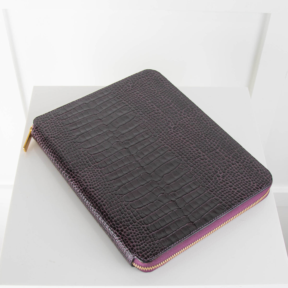 Smythson Damson Leather Writing Folder