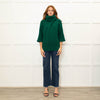 Daniel & Mayer Green Chunky Roll Neck  3/4 Length Sleeve Jumper