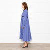 Sacai Blue White Stripes Button Up Shirt Cotton Dress