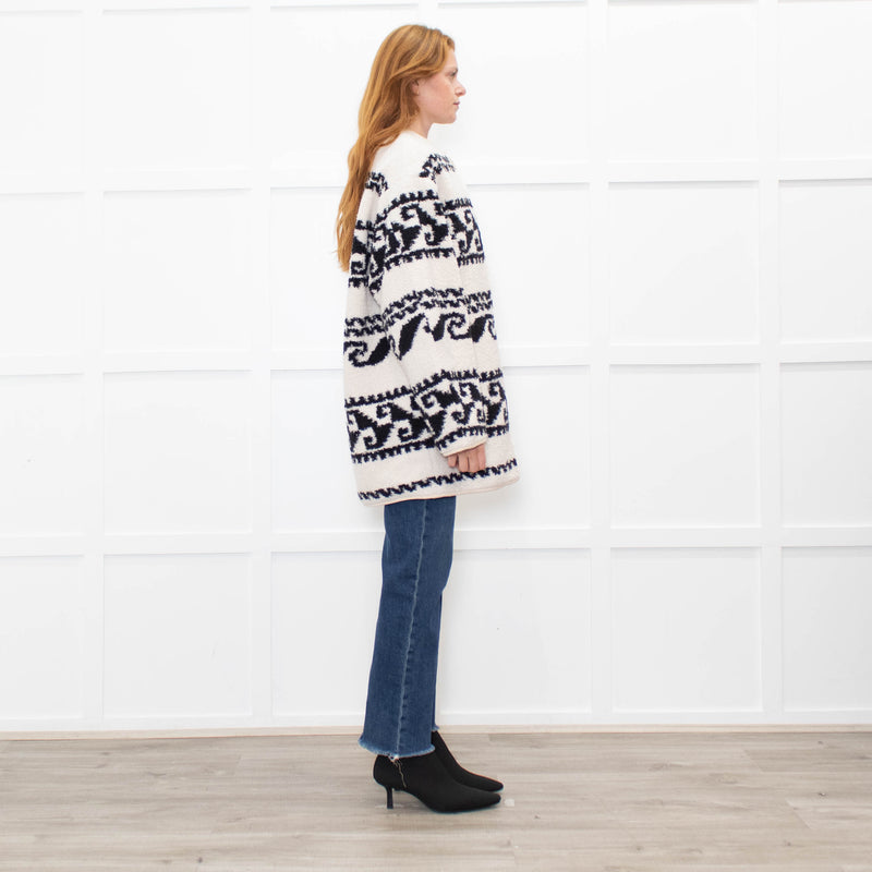Isabel Marant Black And Cream Reversible Himemma Oversized Jacket