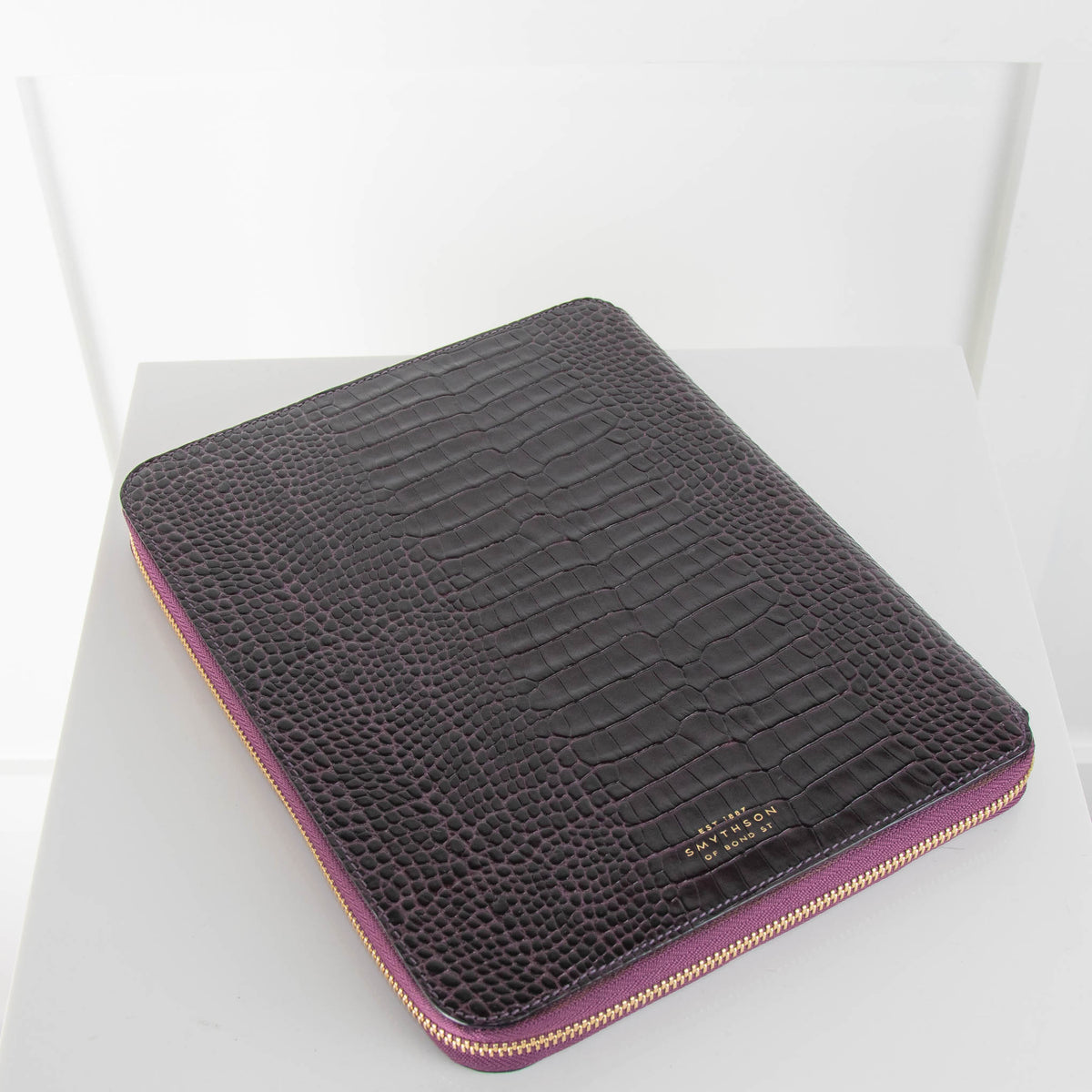 Smythson Damson Leather Writing Folder