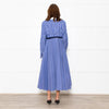 Sacai Blue White Stripes Button Up Shirt Cotton Dress