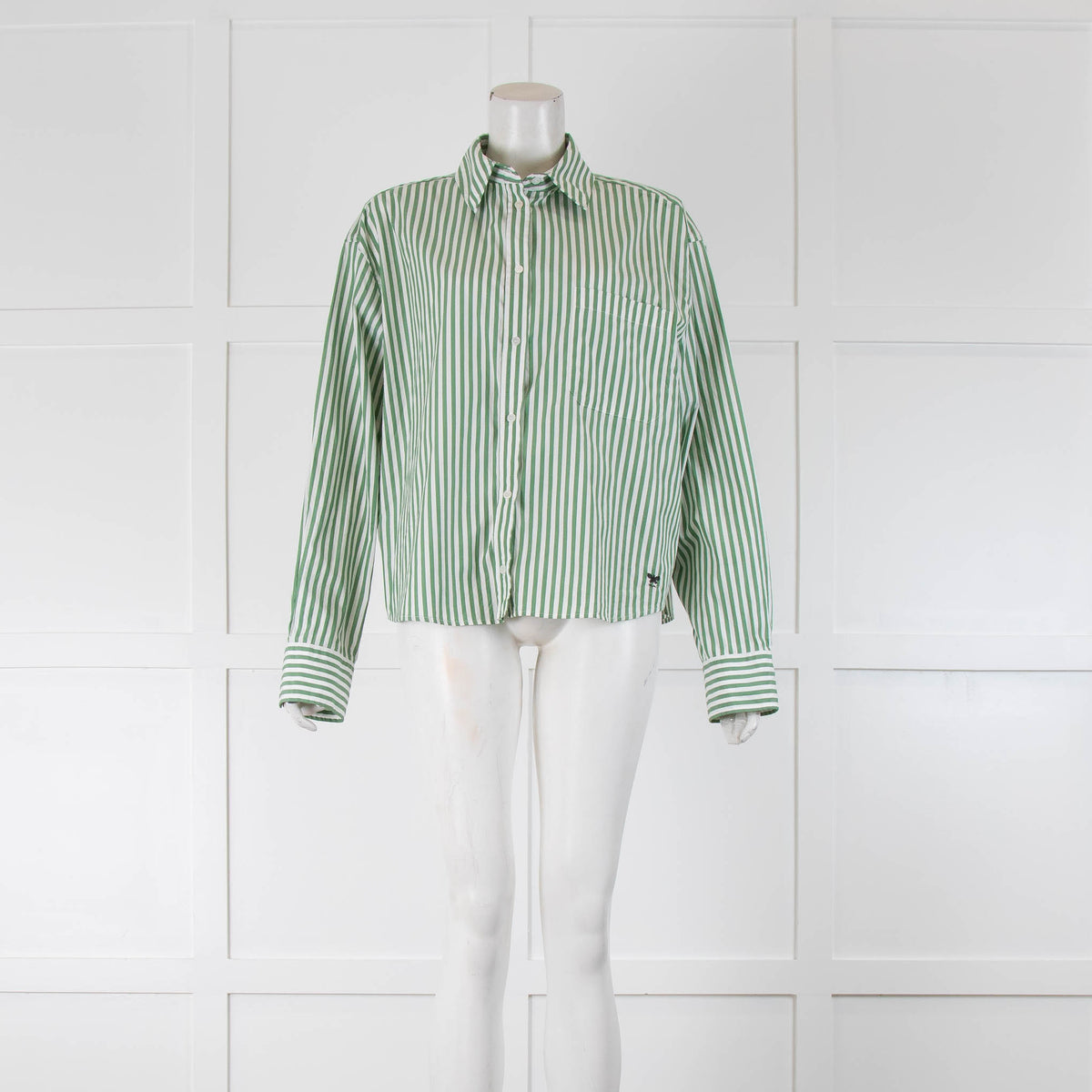 Weekend Max Mara Green & White Striped Shirt