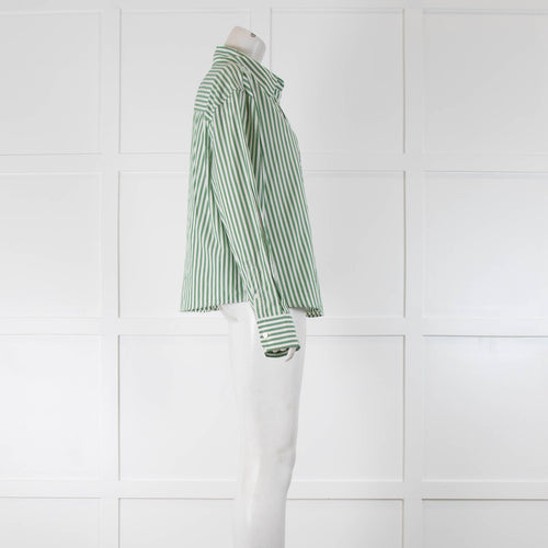 Weekend Max Mara Green & White Striped Shirt