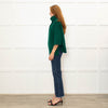 Daniel & Mayer Green Chunky Roll Neck  3/4 Length Sleeve Jumper