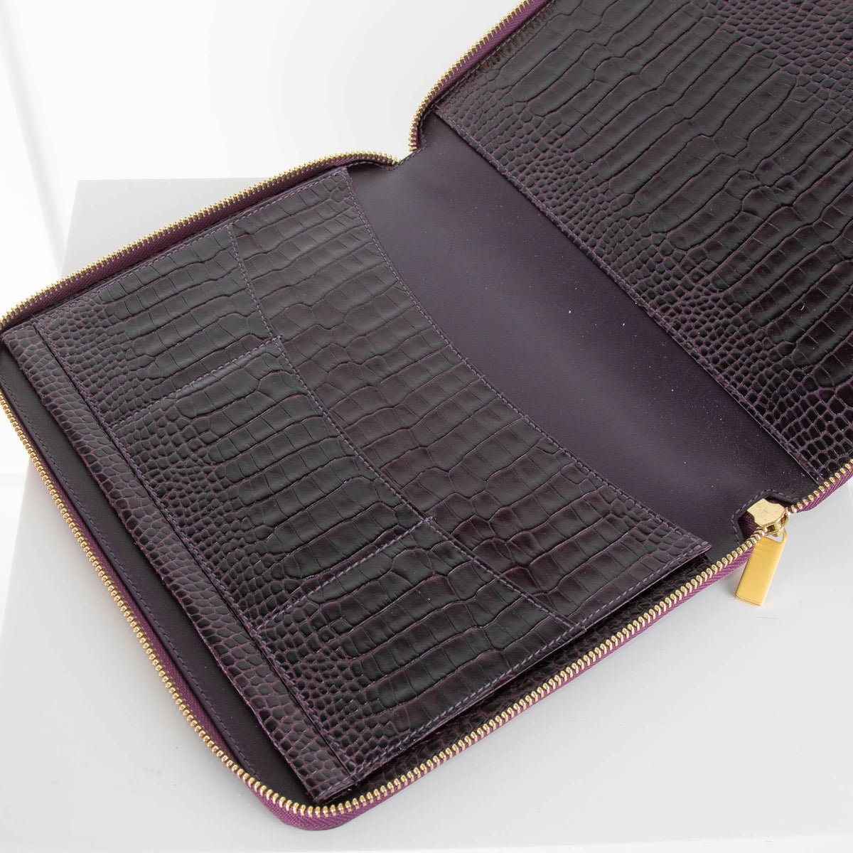 Smythson Damson Leather Writing Folder