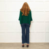 Daniel & Mayer Green Chunky Roll Neck  3/4 Length Sleeve Jumper