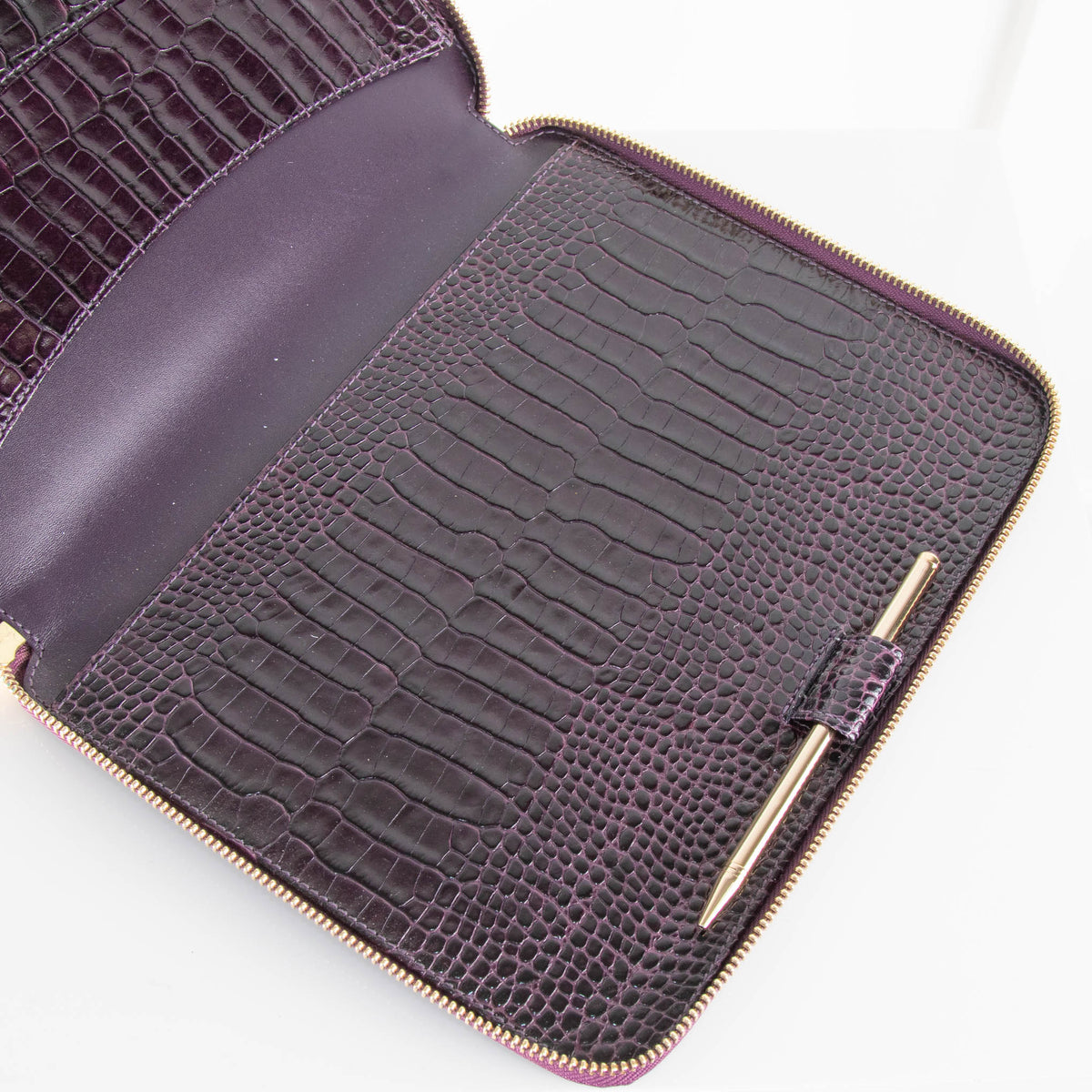 Smythson Damson Leather Writing Folder