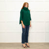 Daniel & Mayer Green Chunky Roll Neck  3/4 Length Sleeve Jumper