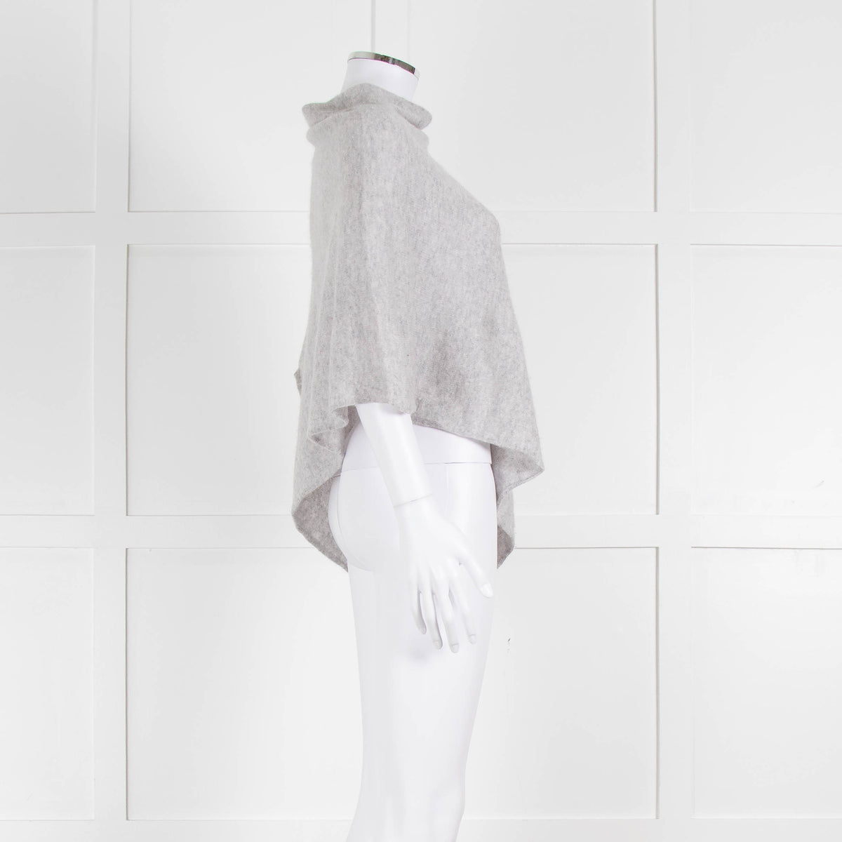 Pure Light Grey Cashmere Cape