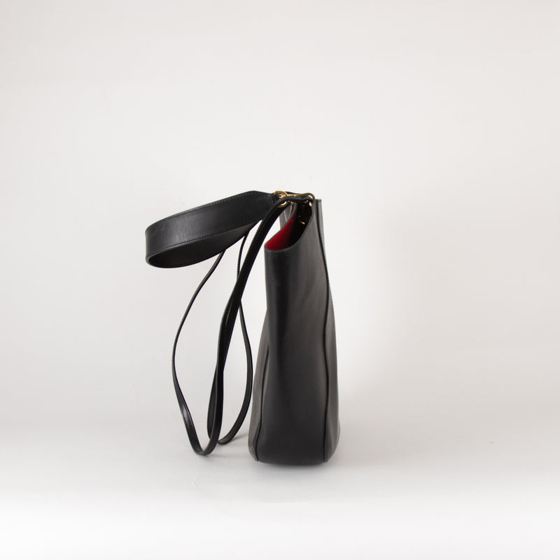 Mansur Gavriel Black Open Tote With Long Shoulder Straps