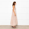 Lug Von Siga Beige Red Yellow Floral Sleeveless Midi Dress