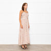 Lug Von Siga Beige Red Yellow Floral Sleeveless Midi Dress