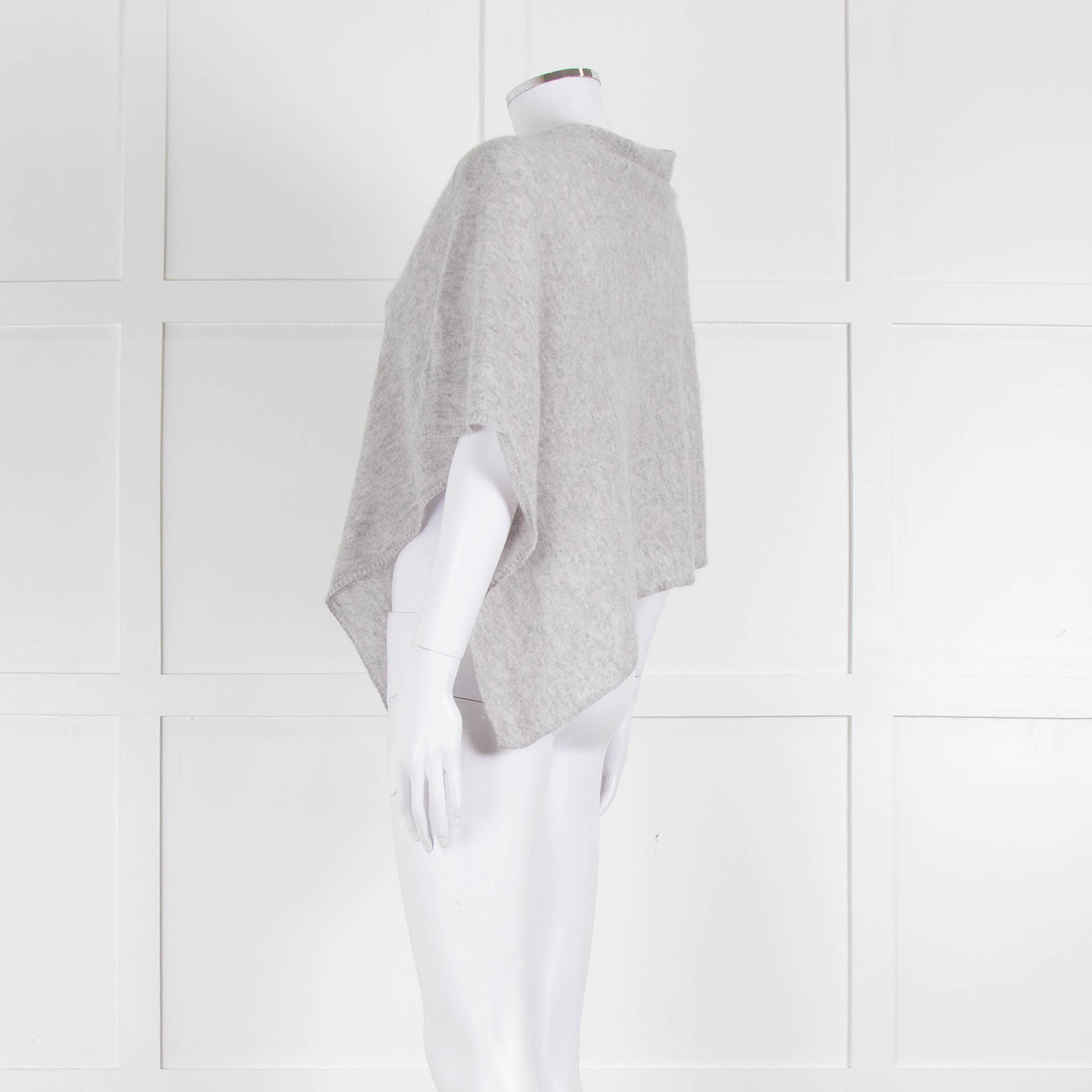 Pure Light Grey Cashmere Cape