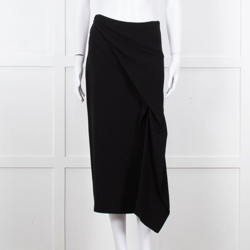 Roland Mouret Black Gold Zip Midi Skirt