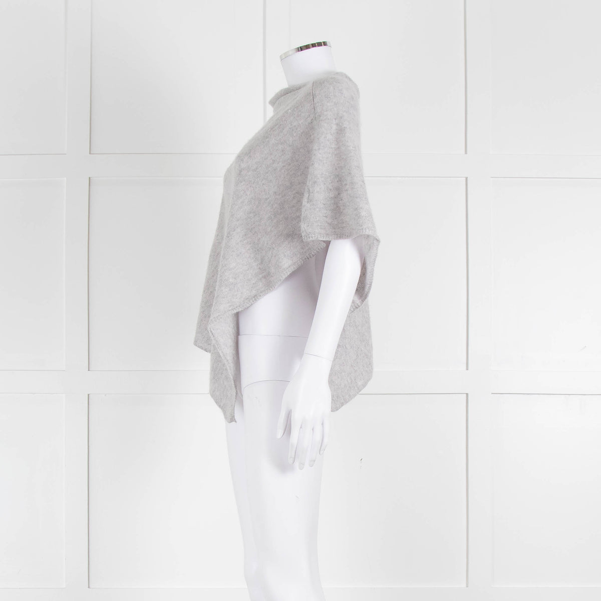 Pure Light Grey Cashmere Cape