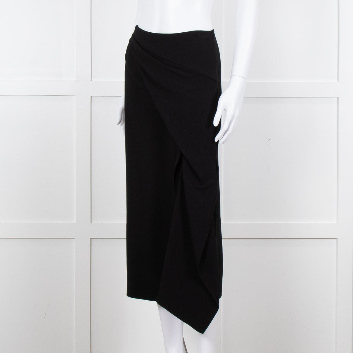 Roland Mouret Black Gold Zip Midi Skirt