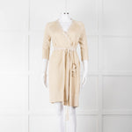 Diane Von Furstenberg Gold Lurex Long Belted Cardigan