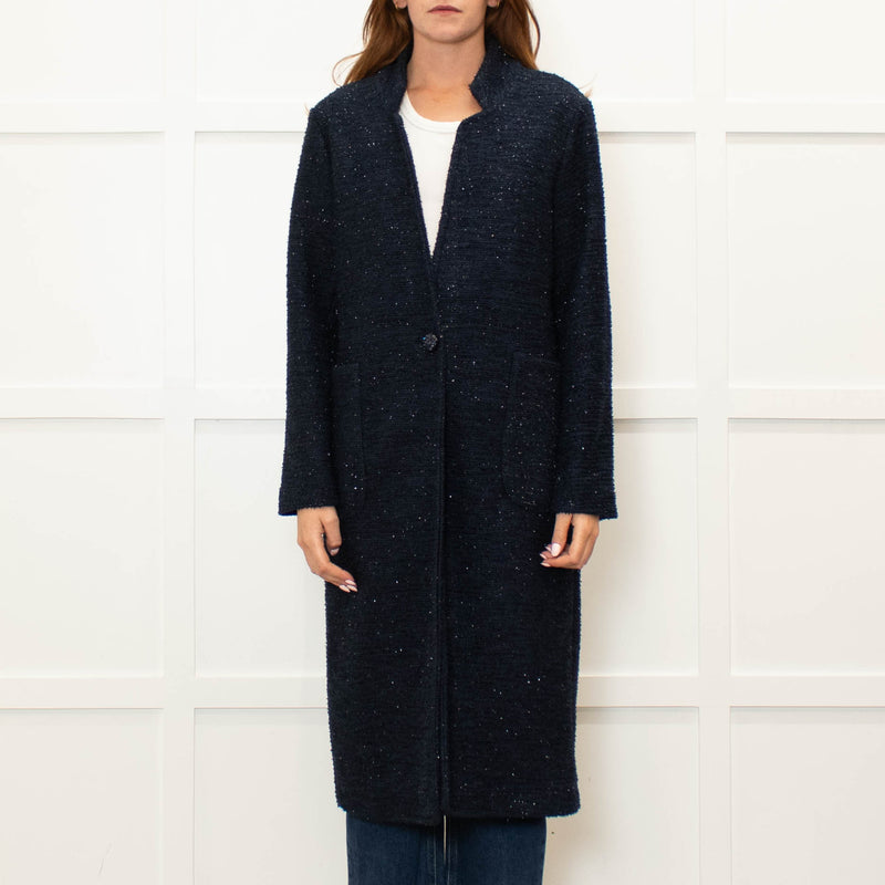 Lazzerini Tiziana Navy Sparkly Coat