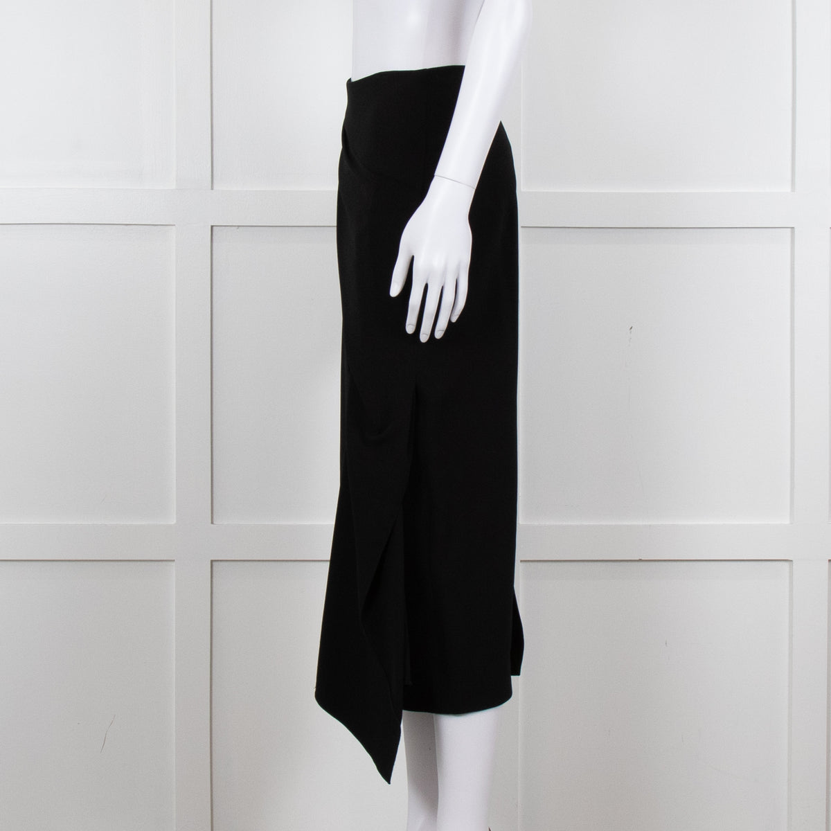 Roland Mouret Black Gold Zip Midi Skirt