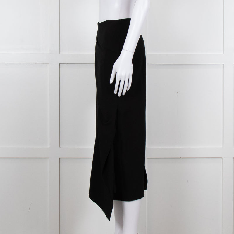 Roland Mouret Black Gold Zip Midi Skirt