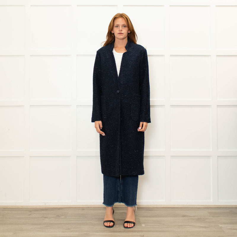 Lazzerini Tiziana Navy Sparkly Coat