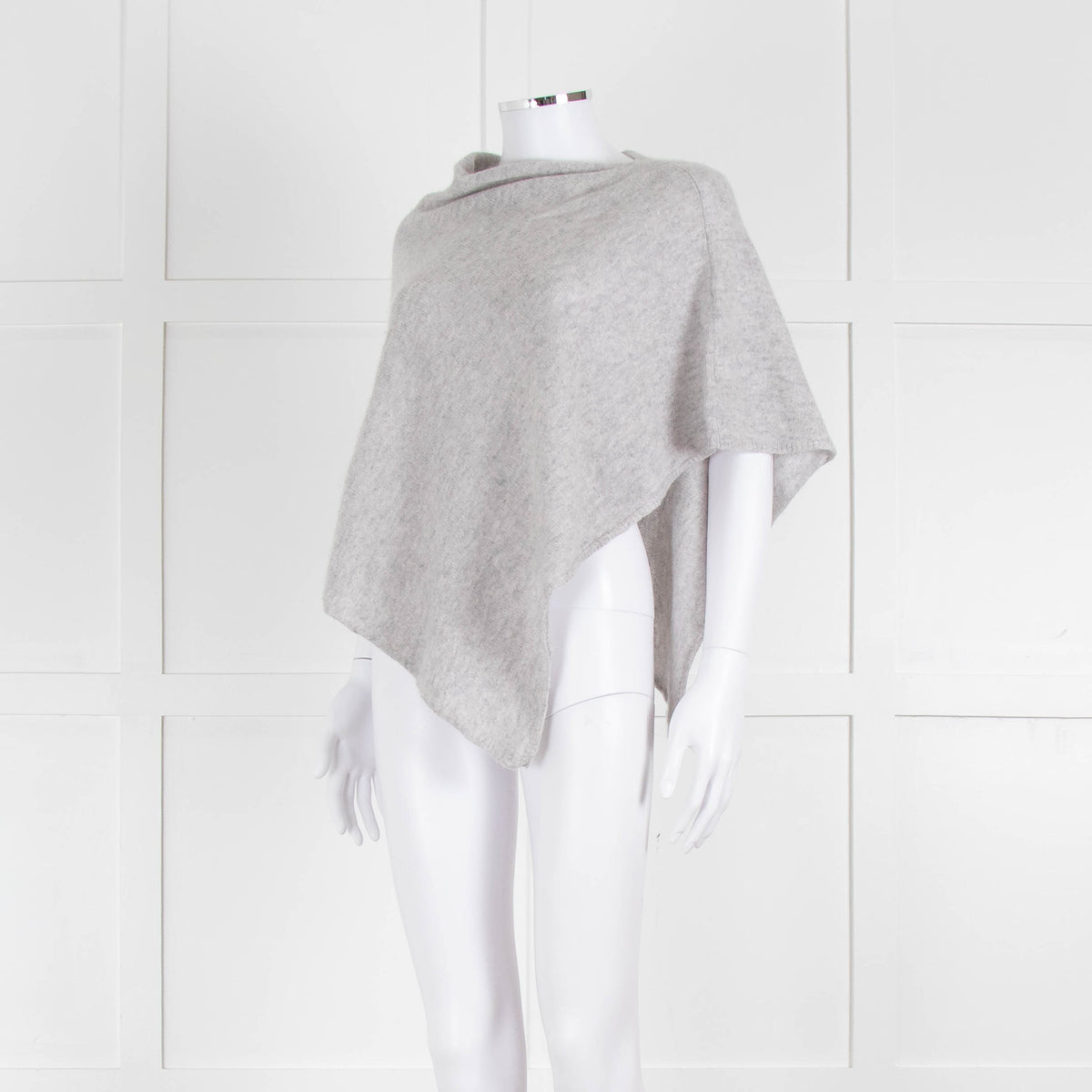 Pure Light Grey Cashmere Cape
