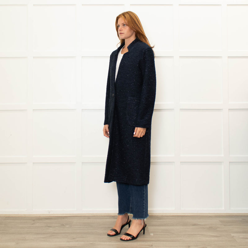 Lazzerini Tiziana Navy Sparkly Coat