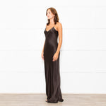 Nili Lotan Brown Satin Sleeveless Slip Dress